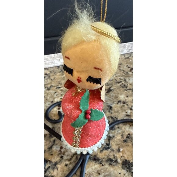 Vintage Christmas Ornament Angel Japan Kitschy Halo 4.5” - Picture 8 of 8